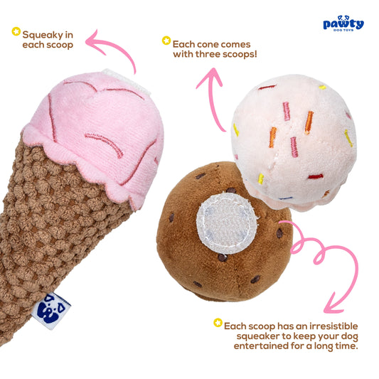 ICE CREAM PLUSH DOG TOY