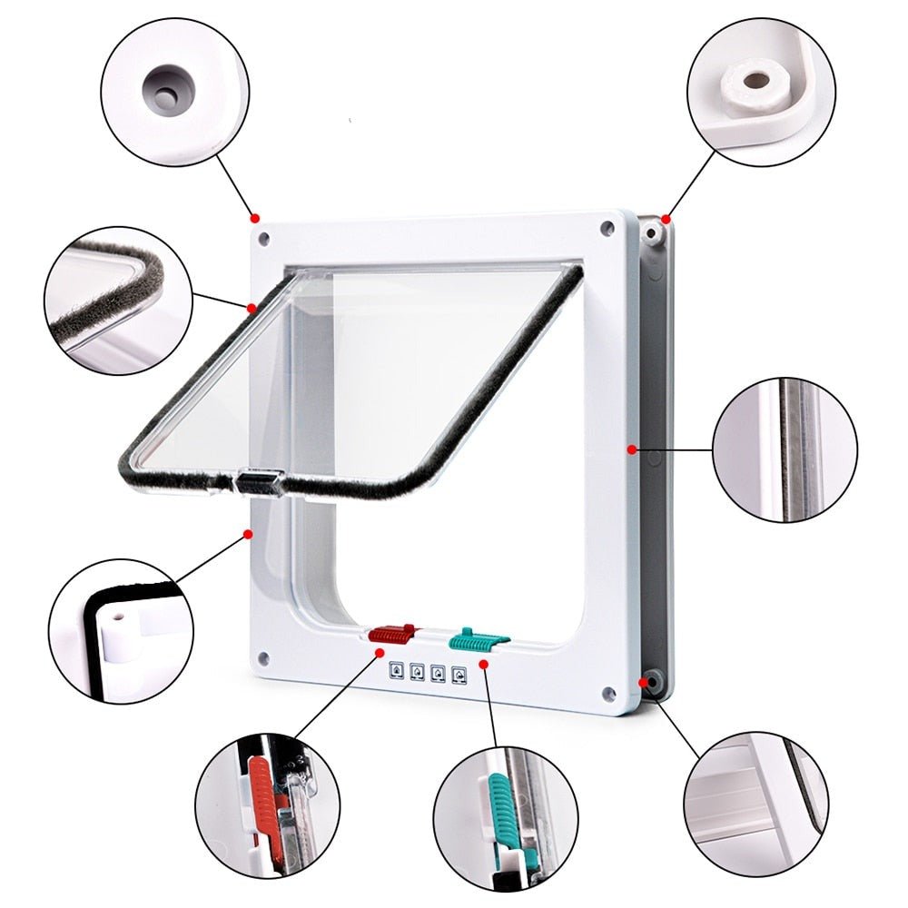 4 Way Security Lock Cat Flap Door