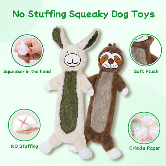 2 Pack No Stuffing Crinkle Dog Toys