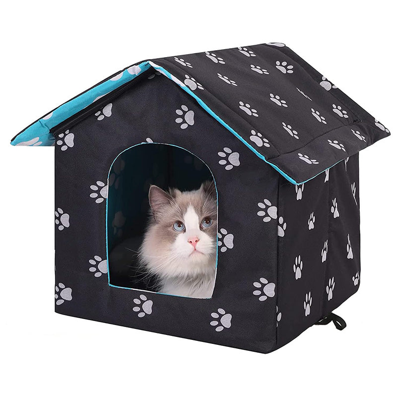 Outdoor Feral cat House With Self Warming Pad for Winter